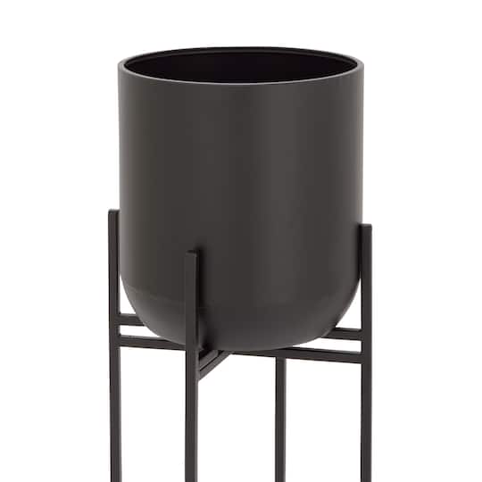 3.8ft. Black Metal Modern Planter